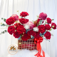 Giỏ Hoa Hồng Đỏ 3