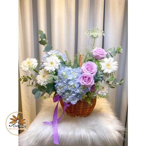Giỏ Tú Cầu Xanh
