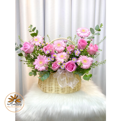 Giỏ hoa đồng tiền