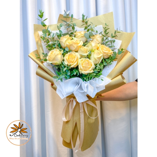 Bó hồng mỡ gà